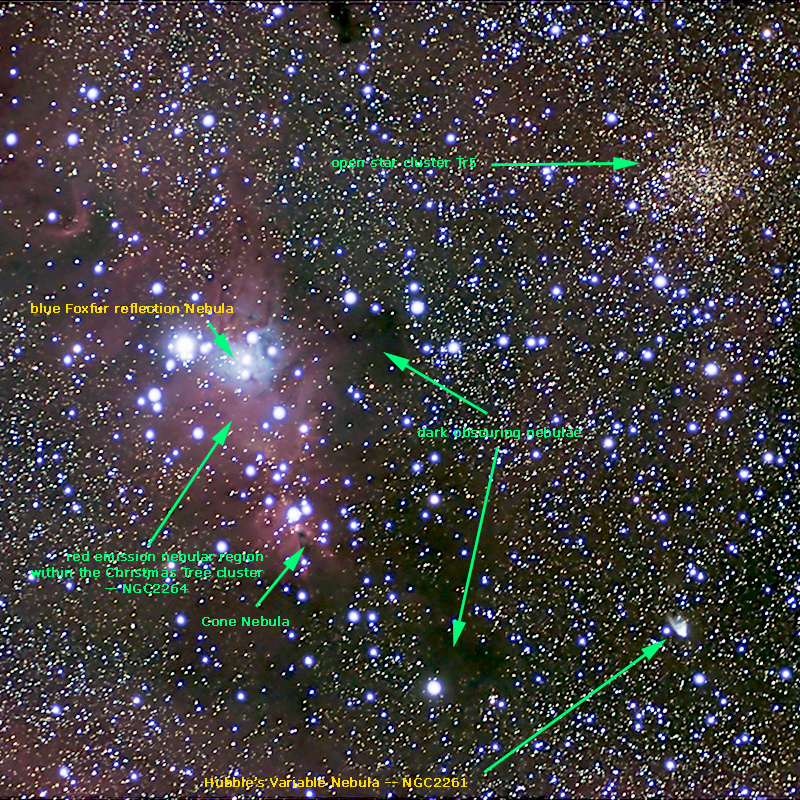Cone Nebula area labels
